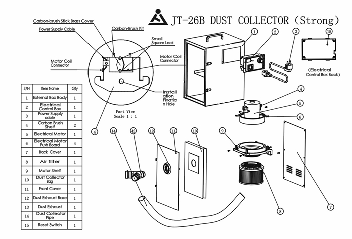 JINTAI® 歯科技工用 集塵機 JT-D-26B